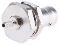 j01001c0028 Telegartner, Jack Panel Mount BNC Connector, 50Ω, Crimp Termination, Straight Body