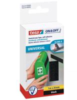 55224-00000-02 Tesa Black Hook & Loop Tape, 20mm x 1m