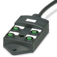 1452424 Phoenix Contact SACB Series Sensor Box, M12, 5m cable, 5 way, 4 port