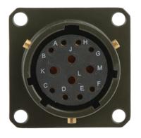 62gb-12e14-12sn Amphenol Limited, 62GB 12 Way Box Mount MIL Spec Circular Connector ReceptacleOlive, Socket Contacts,Shell Size 14,
