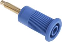 233020-23 Staubli Blue Female Banana Socket, 4 mm Connector, Solder Termination, 32A, 1000V, Gold Plating
