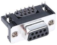 a-df-09-akg-f ASSMANN WSW A-DF 9 Way Right Angle Through Hole D-sub Connector Socket, 2.77mm Pitch