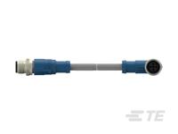 t4162124004-005 TE Connectivity Male/Female 4 way M12 to 4 way M12 Sensor Actuator Cable, 5000 mm