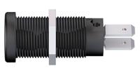 669131-21 Staubli Black Female Banana Socket, 4 mm Connector, Tab Termination, 20A, 1000V, Nickel Plating