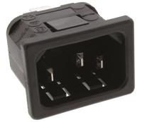 px05751063 Bulgin C14 Snap-In IEC Connector Male, 10A, 250 V