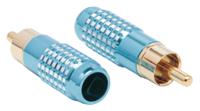 411-009 RS PRO Blue Cable Mount RCA Plug, Gold