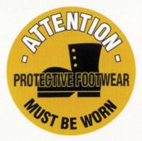 873-5934 RS PRO PVC Mandatory PROTECTIVE FOOTWEAR MUST BE WORN Sign With English Text