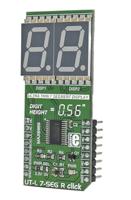 mikroe-2743 MikroElektronika MIKROE-2743, UT-L 7-SEG R Double 7 Segment Display mikroBus Click Board With MAX6969, DSM7UA56101
