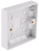 775-8103 RS PRO White Back Box, BS, IP20,  Surface Mount, 1 Gangs, 86.6 x 86.6 x 16mm
