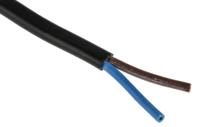 811-4356 RS PRO 2192Y 0.75 mm² 2 Core Power Cable, H03VVH2-F, Black PVC, 100m