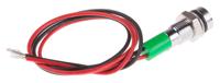 722-7744 RS PRO Green Panel Mount Indicator, 12V dc, 6mm Mounting Hole Size, Lead Wires Termination, IP67