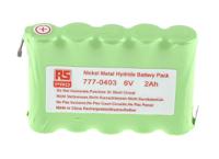 777-0403 RS PRO 6V NiMH Rechargeable Battery Pack, 2Ah - Pack of 1