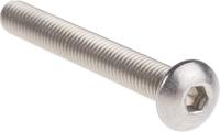 304-4766 RS PRO Stainless Steel Hex Socket Button Screw, ISO 7380, M5 x 40mm