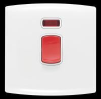 alf4757whw Contactum White Rocker Light Switch, 1 Way, 1 Gang, Alfanar