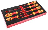 125-3063 RS PRO Pozidriv; Slotted Insulated Screwdriver Set, 7-Piece