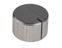 498-902 RS PRO 22mm Silver Potentiometer Knob for 6.4mm Shaft Splined