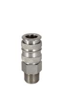 325-377 RS PRO Brass, Steel Female Pneumatic Quick Connect Coupling, BSPT 1/4 in Male Threaded