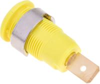 233060-24 Staubli Yellow Female Banana Socket, 4 mm Connector, Tab Termination, 32A, 1000V, Gold Plating