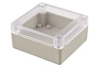 rp1055c Hammond RP Series Light Grey ABS General Purpose Enclosure, IP65, Clear Lid, 85 x 80 x 40mm