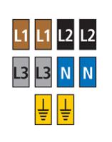 561-03300-wic3-l1l2l3nearth-pa66-mix HellermannTyton WIC Snap On Clip On Cable Marker, assorted colours, Pre-printed "EARTH, L1, L2, L3, N", 4.3 →