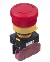 yw1l-v4e01q4r Idec YW Series Twist Release Illuminated Emergency Stop Push Button, Panel Mount, 22mm Cutout, 1NC, IP65