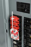 taglock-switch-w-hole-circt-brk-lo-ea Brady Red 1-Lock Fibreglass Reinforced Nylon Circuit Breaker Switch Lockouts, 7.37mm Shackle