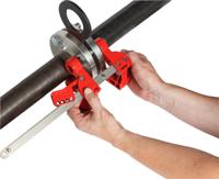 149229 Brady Red 4-Lock Aluminium, Steel Gate Valve Lockout, 7.00mm Shackle, 355mm Attachment