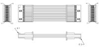 sfsd-10-28-h-1000-dr-nds Samtec 10 Way Female Tiger Eye SFSD to 20 Way Female Tiger Eye SFSD Wire to Board Cable, 250mm