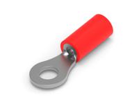 34144 TE Connectivity, PLASTI-GRIP Insulated Ring Terminal, M4 Stud Size, 0.26mm² to 1.65mm² Wire Size, Red