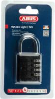 34605-14540-black ABUS 145/40 Combination Weatherproof Aluminium Combination Padlock, 6mm Shackle, 41.5mm Body