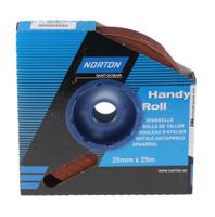 63642531820 Norton P80 Grit Medium Sandpaper Roll, 25m x 25mm