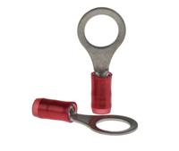 320572 TE Connectivity, PIDG Insulated Ring Terminal, M8 Stud Size, 0.26mm² to 1.65mm² Wire Size, Red