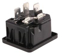 62004320 Schurter C14 Snap-In IEC Connector Male, 10A, 250 V