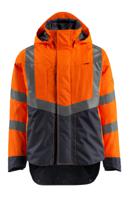 15501-231-14010-2xl Mascot Workwear HARLOW Orange/Navy Unisex Hi Vis Jacket, XXL