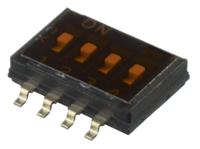 ikh0403000 APEM 4 Way Surface Mount DIP Switch SPST, Recessed Actuator Slide Actuator