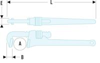133a18 Facom 133A.18 Pipe Wrench, 450 mm Overall