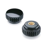 2102 Elesa  Black Duroplast Round Knob, M4, Blind Hole