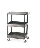 252-0631 RS PRO 3 Shelf PE Trolley Trolley, 610 x 460 x 970mm, 150kg Load