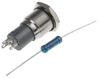 811-8395 RS PRO Illuminated Push Button Switch, Latching, Panel Mount, 16mm Cutout, SPDT, Blue LED, 250V ac, IP65, IP67