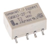 g6ku-2f-y-dc12 Omron Surface Mount Latching Signal Relay, 12V dc Coil, 1A Switching Current, DPDT