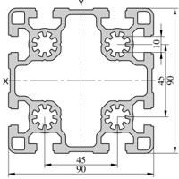 264-7852 RS PRO Silver Aluminium, Anodized Profile Strut, 90 x 90 mm, 10mm Groove, 3m Length