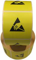 125-2362 RS PRO Yellow Paper ESD Label, Attention-Text 25 mm x 25mm