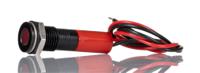 249-4310 RS PRO Red Panel Mount Indicator, 2V dc, 8mm Mounting Hole Size, Lead Wires Termination, IP67
