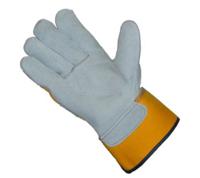 559l Liscombe Grey Leather Work Gloves, Size 9, Leather Coating