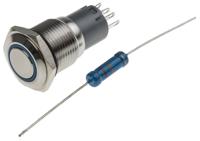 811-8395 RS PRO Illuminated Push Button Switch, Latching, Panel Mount, 16mm Cutout, SPDT, Blue LED, 250V ac, IP65, IP67