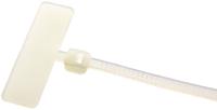 811-1785 RS PRO Cable Tie, 111mm x 2.6 mm, Natural Nylon, Pk-100