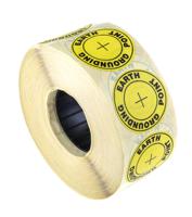 364-3616 RS PRO Yellow Vinyl ESD Label, Earth Ground Point-Text 36mm