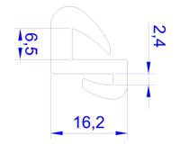 619-1691 RS PRO Black EPDM  Edging Strip, 16.2mm