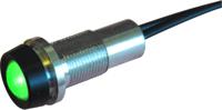 strlh10230fl30gn Oxley STRLH10 Series Green Indicator, 230V dc, 10mm Mounting Hole Size, Lead Wires Termination, IP68