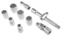 tt1218 Teng Tools 18-Piece Metric 1/2 in Standard Socket Set with Ratchet, 12 point